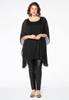 Tunic voile diamond strap - black