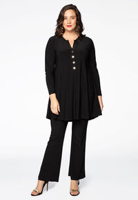 Tunic DOLCE grandad collar - black - #2