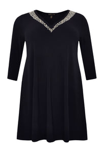 Tunic wide bottom beaded DOLCE - blue - #4