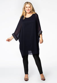 Tunic beaded cuff VOILE - blue - #2