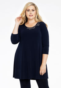 Tunic wide bottom beads DOLCE - blue - #1