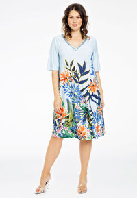 Dress beaded BOTANIC - blue - #1