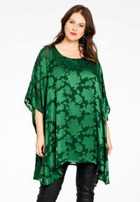 Tunic square DÉVORÉ - green - #1