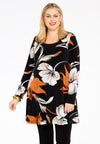 Tunic wide bottom CAMELLIA - black