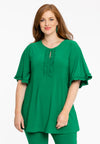 Tunic flare frilled sleeves DOLCE - green