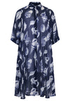 Blouse-jacket A-line SEA SHELLS - blue - #5