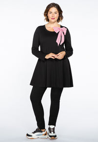 Tunic wide bottom scarf breton - black - #1