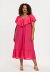 Dress swing ruffles SOFT COTTON - pink