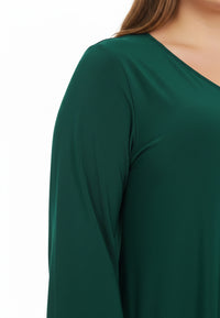 Dress V-neck DOLCE - dark green - #4