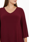 Dress V-neck DOLCE - dark red