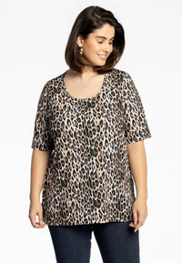 Shirt A-line LEOPARD - brown - #2