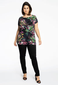 Shirt cap sleeves TROPIC DOTS - blue - #1