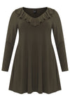 Tunic wide bottom frilled DOLCE - dark green - #2