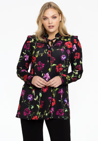 Tunic flare frilled collar LOU - black - #2