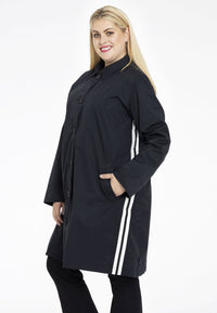 Raincoat with stripes - black - #1