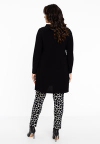 Tunic wide bottom folded collar DOLCE - black - #3