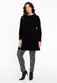 Tunic wide bottom folded collar DOLCE - black - #1