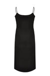 Slip dress midi spaghetti straps - black