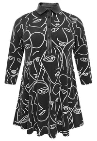 Tunic wide bottom collar MASK - black - #4