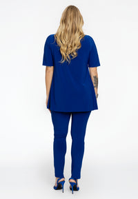 Tunic flare ruffled v-neck DOLCE - indigo - #3