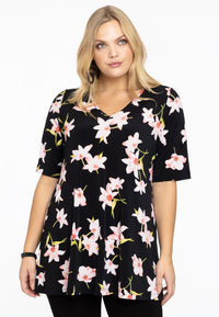 Tunic flare HIBISCUS - black - #2