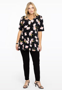 Tunic flare HIBISCUS - black - #1