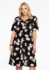 Dress A-line HIBISCUS - black - #2