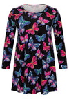 Tunic wide bottom BUTTERFLIES - black - #4