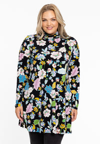 Shirt wide bottom FLOWERPOWER - black - #2
