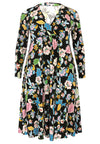 Jurk met V-hals FLOWERPOWER - black - #4