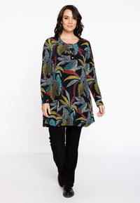 Tunic Wide Bottom PALM LEO - black - #1