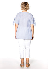 Blouse pearls STRIPE - blue - #3