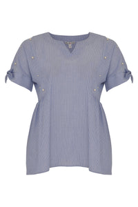 Blouse pearls STRIPE - blue - #4