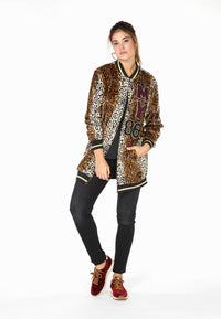 Jacket baseball leopard - brown - #1