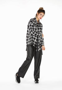 Blouse asymmetric check - black - #1