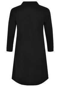 Blouse long placket short - black - #2