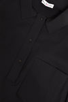 Blouse long placket short - black - #4