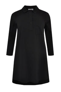 Blouse long placket short - black - #3
