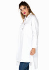 Blouse long placket short - white