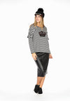 Shirt wide crown STRIPED - black