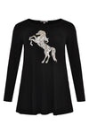 Tunic flare paillet horse - black - #4