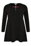 Tunic wide bot bow INTERLOCK - black - #4