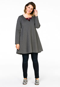 Tunic wide bot bow INTERLOCK - grey - #1