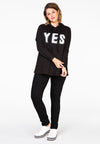 Sweater hooded YES - black - #1