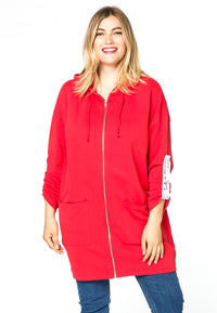 Jacket sweat long zipper - red - #1
