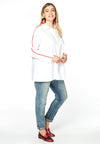 Blouse A-line taped sleeves - white - #1