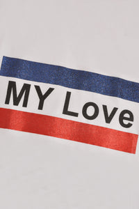 Shirt wide MY LOVE - white - #5