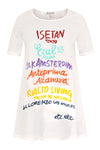 Tunic wide bottom TEXT - white - #4