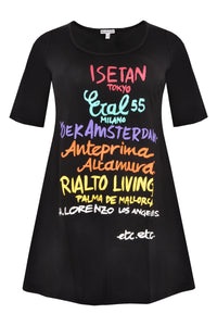 Tunic wide bottom TEXT - black - #2