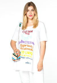 Tunic wide bottom TEXT - white - #1